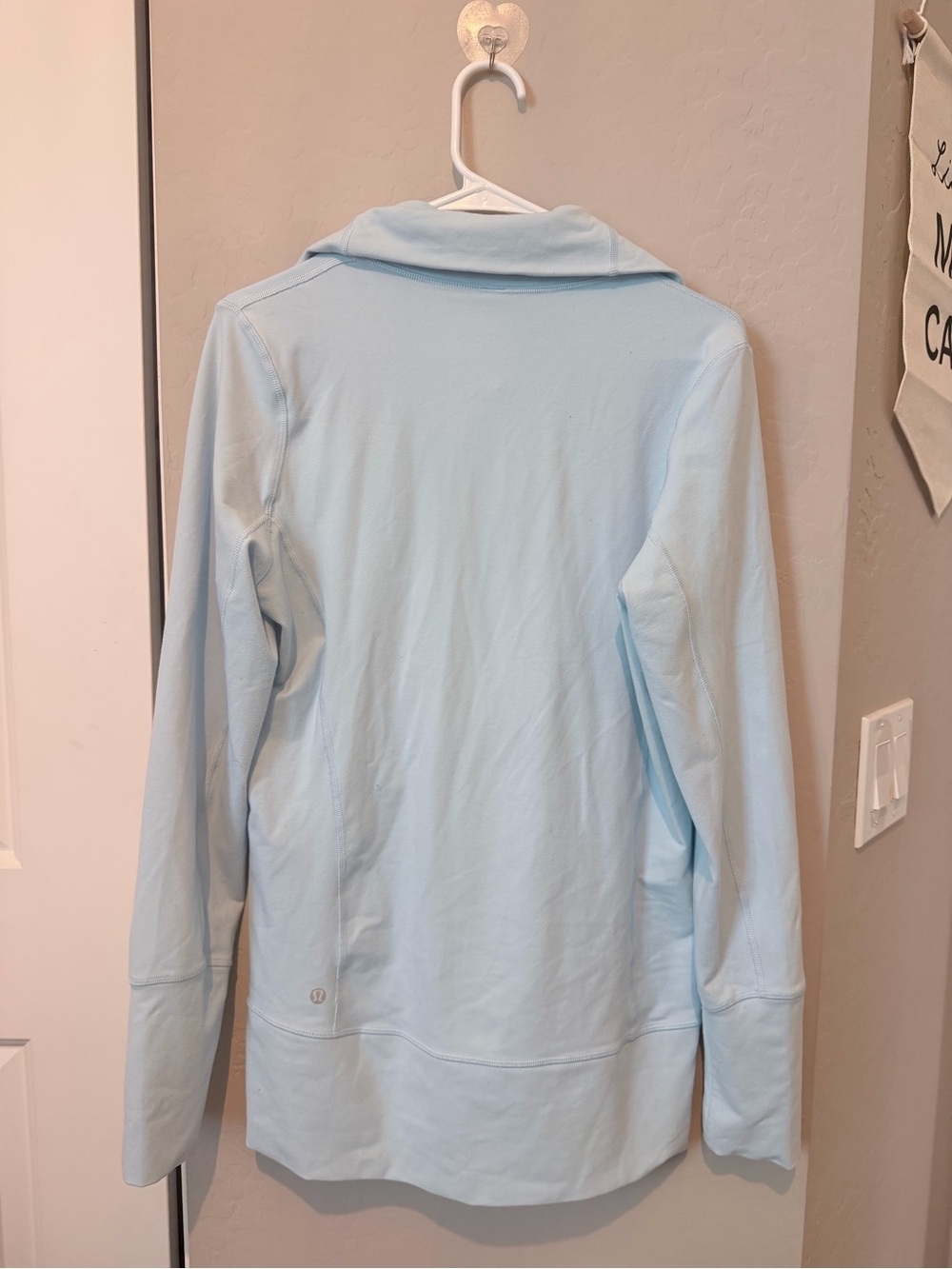lululemon athletica light blue Jacket with Thumbholes and zipper. Size 12 - Picture 6 of 8